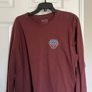 Patagonia Mens Shirt Size LARGE Red Long Sleeve